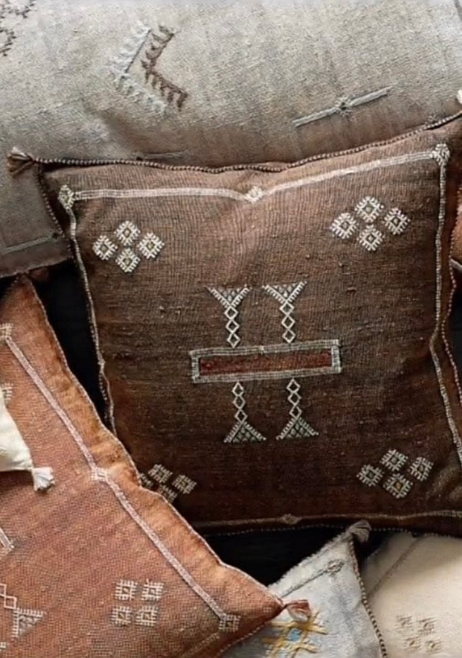 Housse de Coussin en soie cactus Sabra, marocain