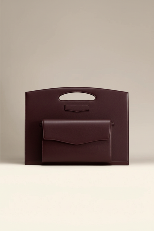 Pochette PC bordeaux avec poche