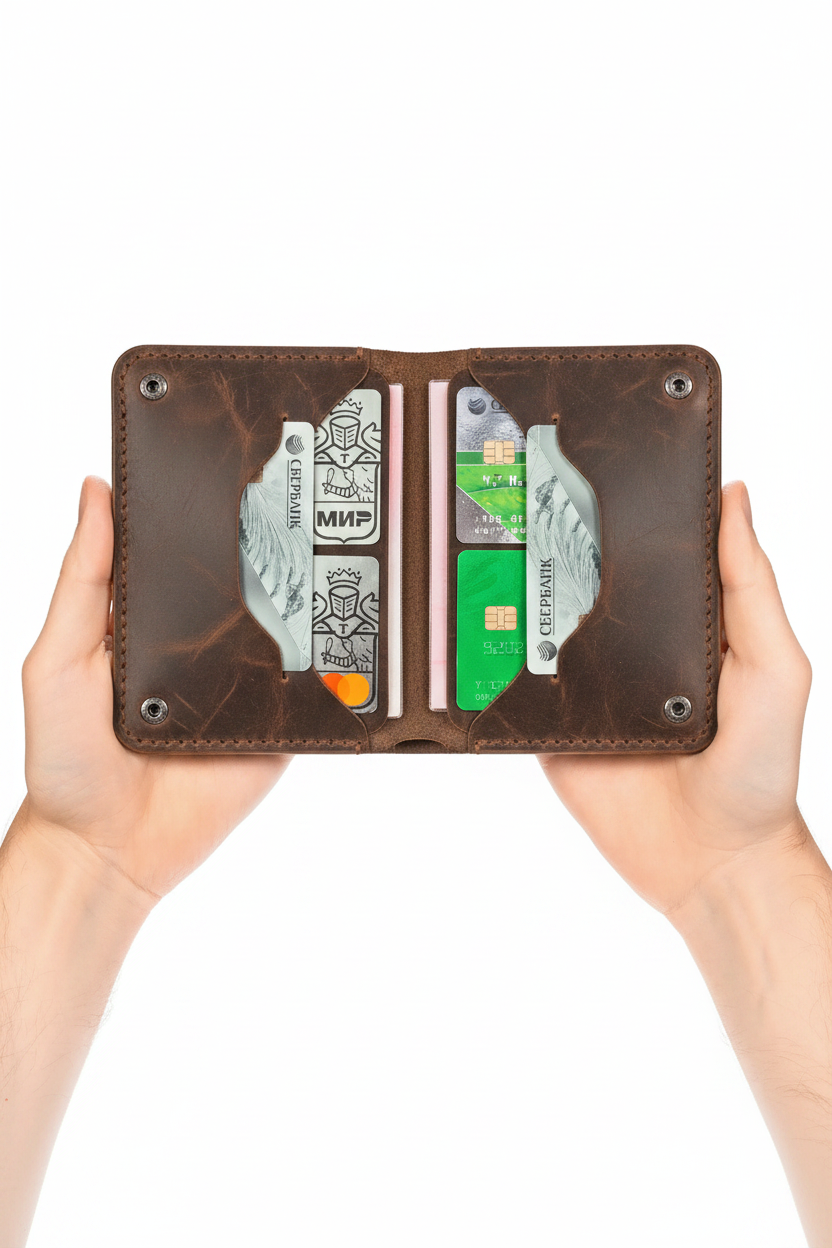 Portefeuille Crazy Horse Marron Foncé