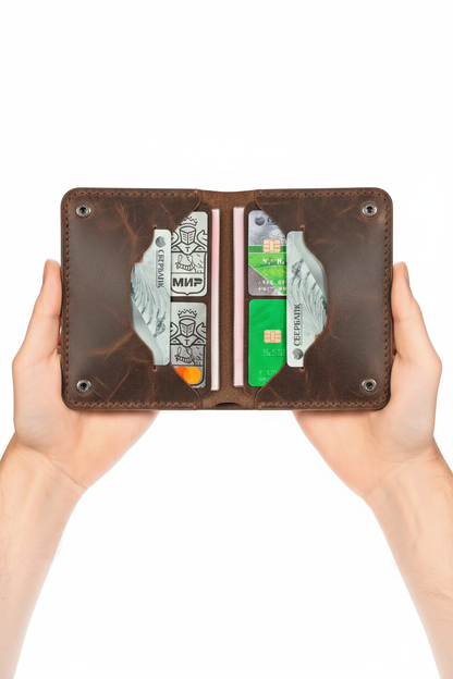 Portefeuille Crazy Horse Marron Foncé