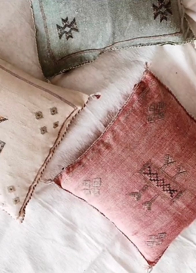 Housse de Coussin en soie cactus Sabra, marocain