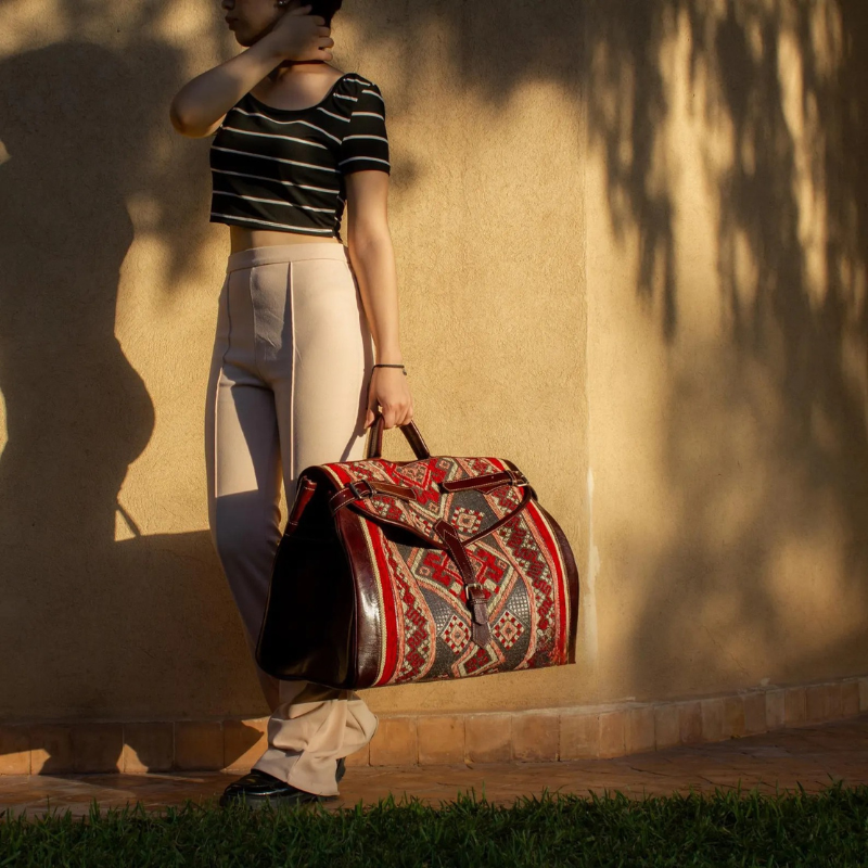 Sac voyage bohème artisanal